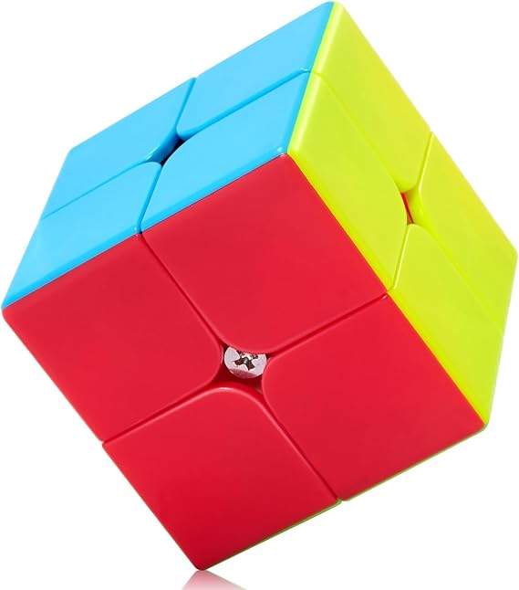 ROXENDA 2x2 Speed Cube - Fast Smooth Turning Solid Durable & Stickerless Frosted, Best 3D Puzzle Magic Cube Toy - Turns Quicker than Original for kids Gift & Adult & Children(2x2x2 Cube)
