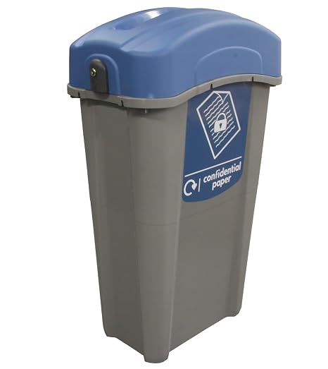 Eco Nexus 85 Lockable Confidential Paper Waste Recycling Bin (Grey)