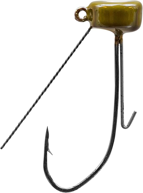 Strike King Tour Grade Weedless Ned Head, Green Pumpkin