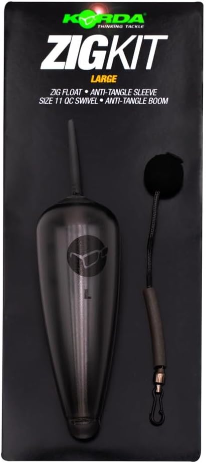 Korda Zig Float Medium, Blow-Moulded Fishing Tackle, Precision Design, Tangle-Free with QC Swivel and Sleeve Included, Ideal for Adjustable Zig Rigs, Durable and Reliable Fishing Accessory