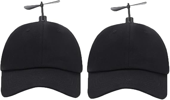 GEANBAYE 2Pack Funny Baseball Style Multicolor Optional Propeller Hat for Men Women