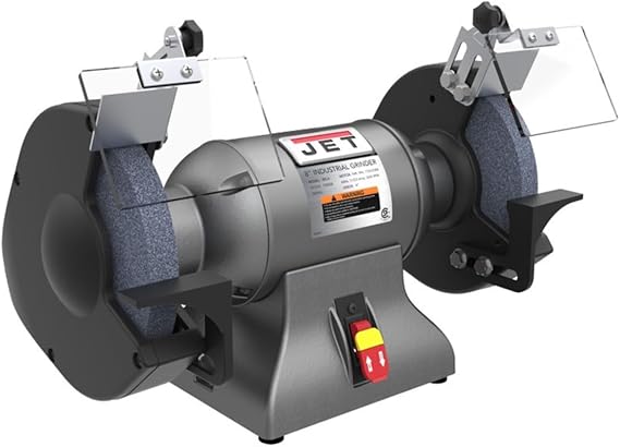 JET 8-Inch Industrial Bench Grinder, 3600 RPM, 1 HP, 115V 1Ph (IBG-8)