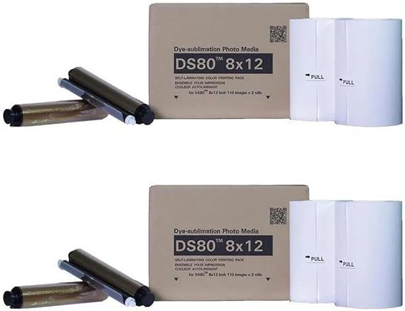 DNP 2x DS80 8x12" Dyesub Printer Media Kit, 220 Glossy Prints