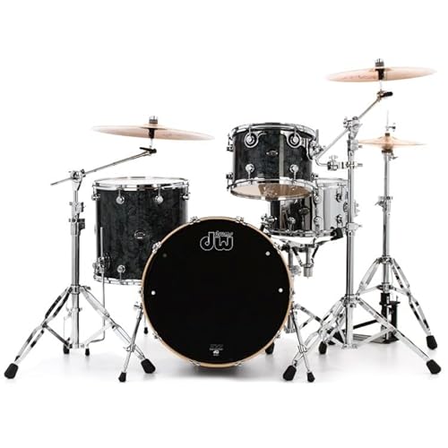 DW Performance Series 3-Piece Shell Pack with 22 Inches Bass Drum - Black Diamond Finish Ply