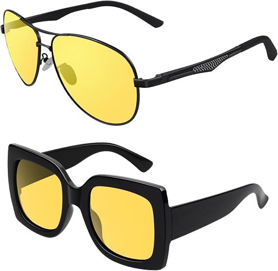 GQUEEN Classic Polarized Night Driving Sunglasses Bundle