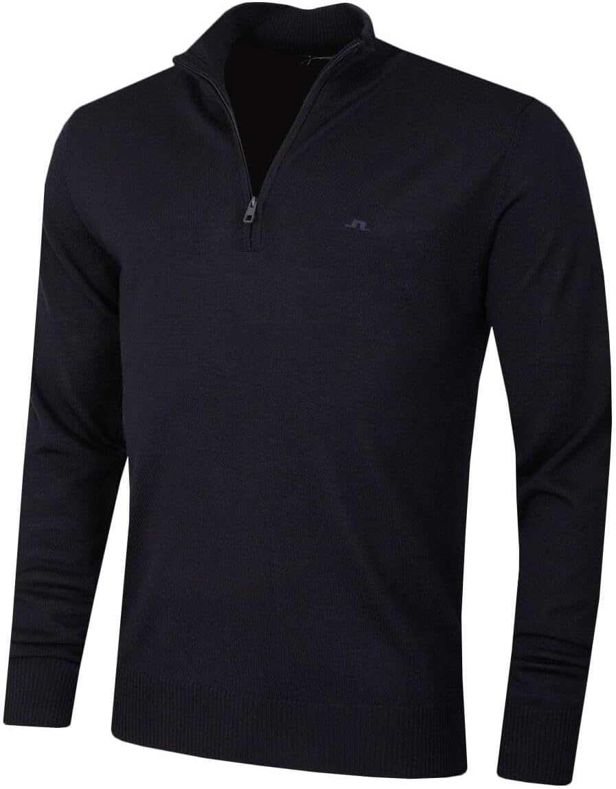 J.Lindeberg Mens Merino Blend Turtleneck 12 Zip Golf Sweater