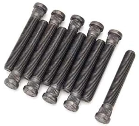 Moser Engineering Wheel Stud, 7/16-20 in Thread, 2.875 in Long, 0.480 Knurl, Steel, Black Oxide, Set of 10