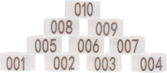 iplusmile Numbered Pigeon Foot Rings 100Pcs Plastic Bird Leg Bands for Poultry Identification Breed Separation Suitable for Chickens Ducks Hens