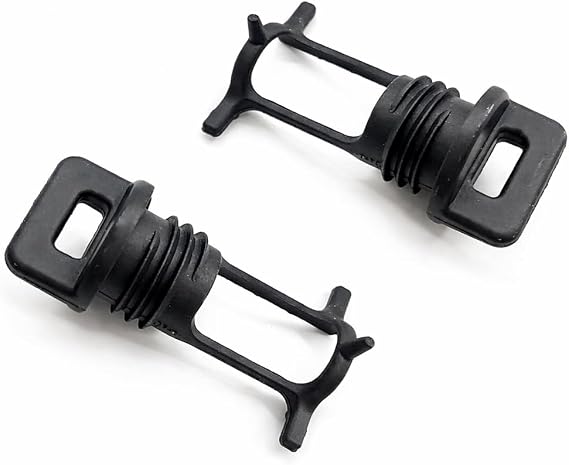 Fine Thread Kayak Drain Plug Kit,Black Plastic Boat Hull Fine Thread Bungs 52802 for Kayak Canoe