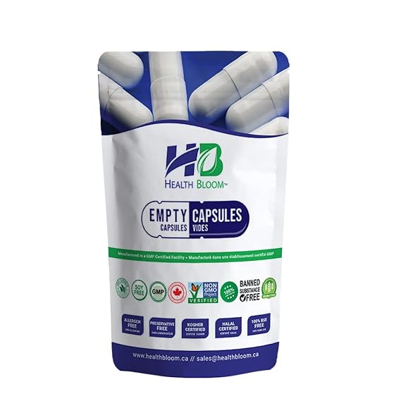 1000 Empty Vegetable Capsules Size 4 Natural. Hypoallergenic. Halal. Kosher. Manufactured in North America.