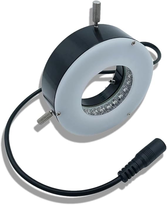 Microscope Illuminators-3W LED Ring Light Source with Diffuser Brightness Adjustable 48 Beads Ring Lamp for Microscope Industrial Camera-Inner 40mm