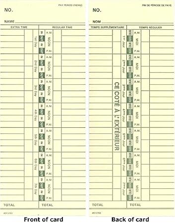 500 Time Cards for Royal TimeMaster TC100 and TC200 Clocks and Many from Acroprint, Lathem, Amano