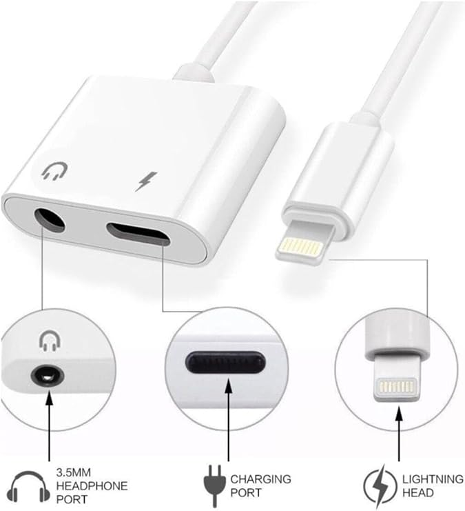 4420 Lightning Uyumlu Kulaklık Şarj Çevirici Dönüştürücü Adaptör Aux Kablosu Iphone 7 8 X Xr 11 Plus
