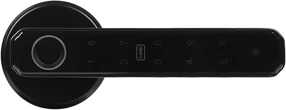 Smart Lock, 5-in-1 Fingerprint Door Lock with Handle, Smart Door Lock with Keypad Fingerprint Bluetooth APP Key, for Homes, Apartments, Offices