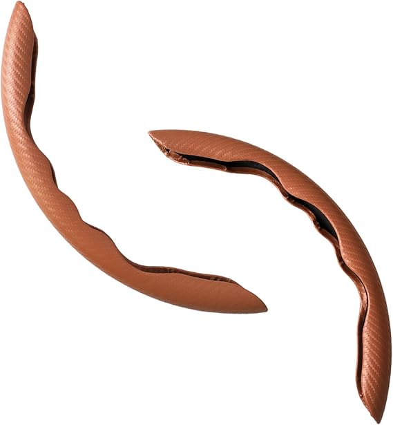 Car Interior Accessories Butterfly Steering Wheel Cover Car Carbon Fiber Anti-Skid Steering Wheel Cover (Brown)