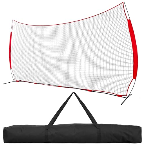 Barricade Backstop Net Heavy-Duty Sports Barrier Net for Baseball, Soccer, Volleyball & Backyard Training, Portable Collapsible Design, Quick Setup with Ground Stakes