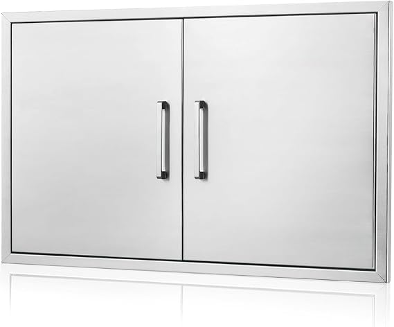 Outdoor Kitchen Door, 36" W23 H Outdoor Kitchen Access Door, Stainless Steel BBQ Double Door, Available for Outdoor Kitchen Island or Outdoor Kitchen.