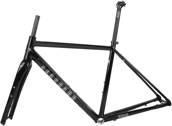 TUJISEK 700C Gravel Road Bike Frames 44 47 50 53 56 59 CM Disc Brake Bikes Frame Aluminum Alloy Off-Road Frame with Carbon Fiber Fork F12*100mm R12*142mm Thru Axle Frame BSA BB68mm(Glossy Black,56cm)
