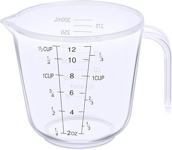 DOTINGHUX Measuring Cup, 1 12 Cup, Clear