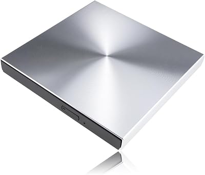 Aluminium Alloy USB 3.0 External DVD Burner DVD-RW CD-ROM Player Slim Portable Optical Drive for Desktop Laptop Notebook Silver