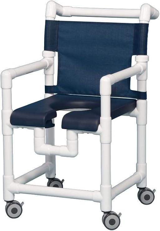 Open Front Seat Deluxe PVC Rolling Shower Chair SC717N