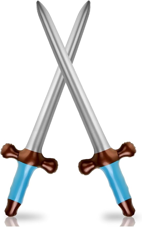 2 Pcs Inflatable Swords, 24in Inflatable Pirates Swords Pirate Party Supplies for Theme Party Birthday Swimming Pool Cosplay Halloween Costume Accessories Stage Props