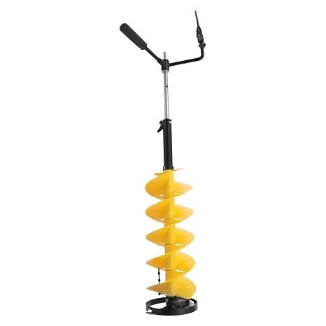 Auger Drill Bits, 8'' Diameter Nylon Ice Auger Ice Drill Auger for Ice Fishing Burrowing, 8" Drill Bit + Extension Rod