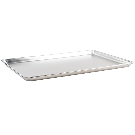 Winco Full Size Aluminum Commercial-Grade Sheet Pan | Large flat baking surface, Reinforced rim prevents bending or warping, Great for Food Preparation and Restaurant Kitchens