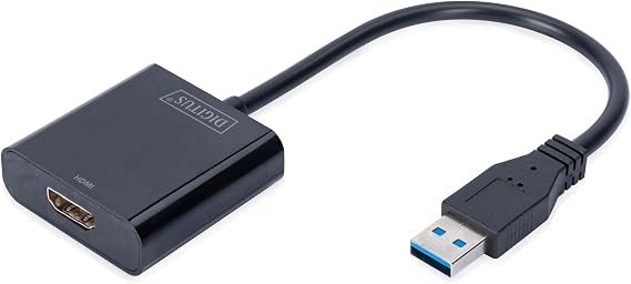 DIGITUS USB 3.0 görüntü adaptörü, USB A - HDMI Tip A, Full HD, 1920 x 1080 piksel, plastik, siyah