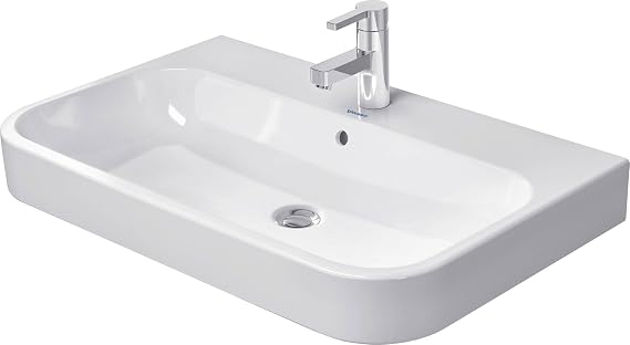Duravit 2318800000 Happy D.2 Bathroom Sink with Faucet Hole and Overflow White
