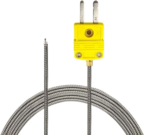 PerfectPrime K-Type Pin Point Thermocouple Temperature Sensor Probes (1000C / 1.8mm / 1 M)