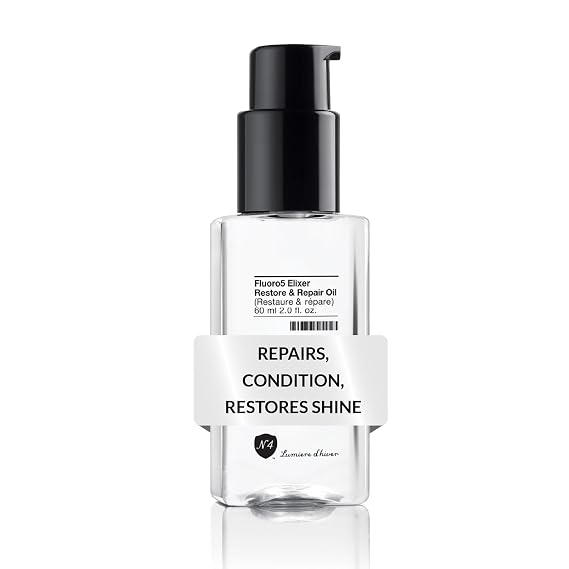 Number 4 Hair Oil, Fluoro5 Elixir Restore & Repair, Anti Frizz Serum for Damaged Hair, 2.0 oz N4 Hair Care