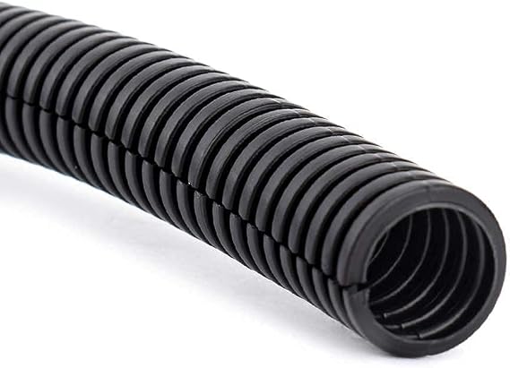 ZhiYo 20 FT 1/2 100 FT 1/4 Split Wire Loom Tubing Wire Conduit Black Bundle