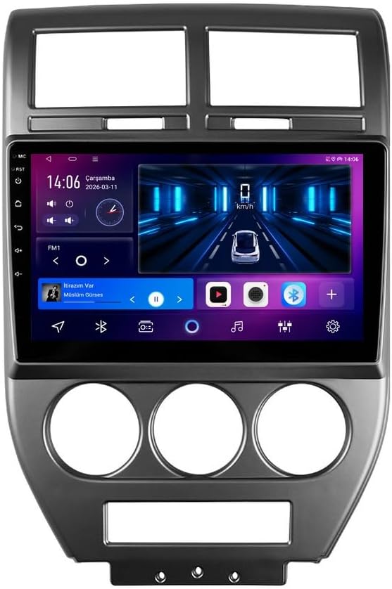 10 İnç Android Multimedya CarPlay Android Auto Navigasyon Kameralı 4GB RAM 64GB - Jeep Compass 2007-2009 ile uyumlu