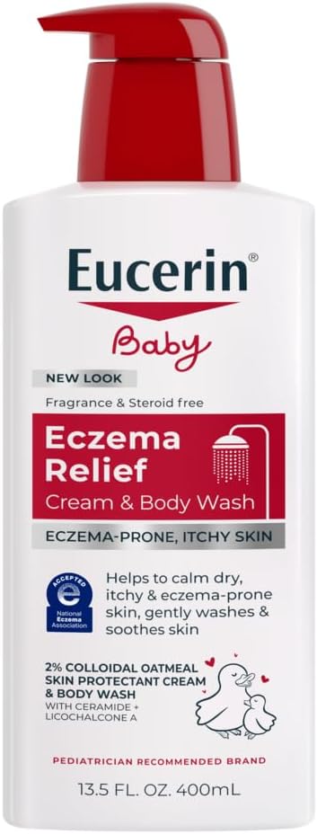 Eucerin Baby Eczema Remover Cream Body Wash, Eczema Body Wash for Babies, 13.5 Fl Oz Bottle