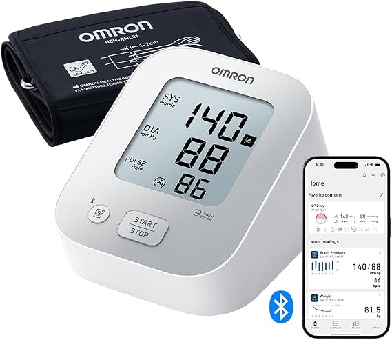 OMRON X2+ Connect - Kol tansiyon ölçer - Hipertansiyon göstergesi ve düzensiz atım algılama - Bluetooth bağlantısı - 30 okuma kadar bellek - Klinik olarak doğrulanmış 5 yıl garanti - 22-42 cm
