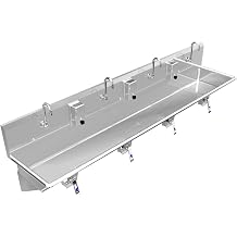 Hand Wash Sink 4 Person Multiuser 84" Hands Free Industrial