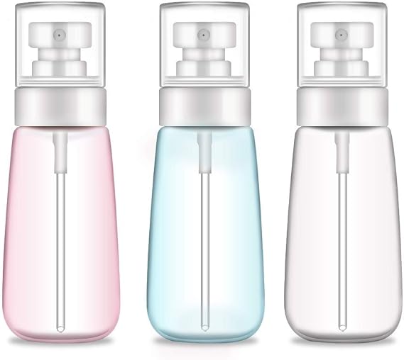 Spray Bottle Travel Size,100ml/3oz Fine Mist Hairspray Bottle for Essential Oils, Empty Airless Makeup Face Spray Bottle Clear Refillable Travel Containers for Cosmetic Skincare Perfume (3pcs)