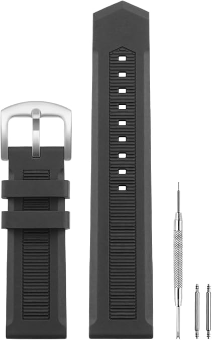 Compatible with TAG Heuer Aquaracer Watch Band 22mm Soft Silicone Rubber Replacement Strap for TAG Heuer Watch Formula 1 Series, Black
