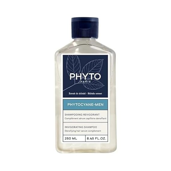 PHYTO PHYTOCYANE Men Invigorating Shampoo, Hair Thinning Treatment Shampoo, 8.45 fl.oz.
