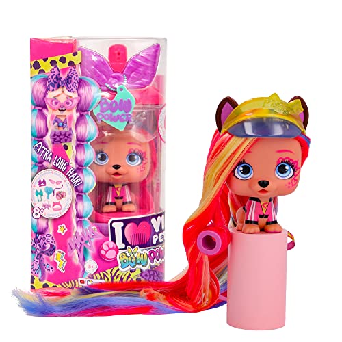 IMC Toys VIP Pets Aurora - Bow Power Series - Includes 1 VIP Pets Doll and 6 Accessories and Surprises for Hair Styling | Girls & Kids Age 3