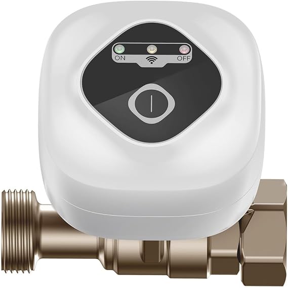 3/4in(DN20) WiFi Ball Valve Support APP Control/3 Timing Modes/Water and Gas Leakage Alarm Water Valve Compatible with Alexa Google Assistant for Home