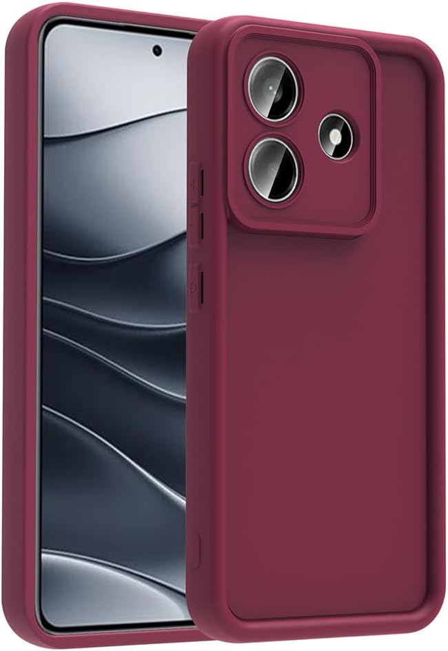 Coverzone Compatible with Xiaomi Redmi Note 14 4G Case Bright Monochrome Surface Durable Material & Full Protection Redolent Case Ergonomic Grip Easy Access Cover Plum