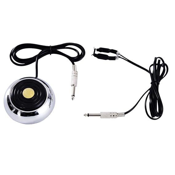 Foot Pedal and Clip Cord,New Star Tattoo 360 GEM Pro Stainless Steel Foot Pedal Switch Control and Tatto Clip Cord for Tattoo Machine Power Supply Tattooing Supplies Kits