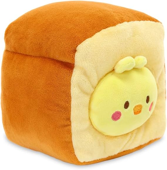 Anirollz Loaf of Bread Chickiroll Plush Pillow, Kawaii Chick in Bread, 6"