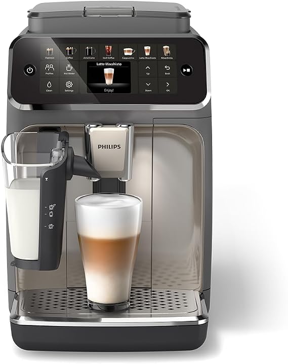 Philips 5500 Series Fully Automatic Espresso Machine | LatteGo Milk System, 20 Coffee Varieties, Intuitive Touch Display, SilentBrew, 100% Ceramic Grinder