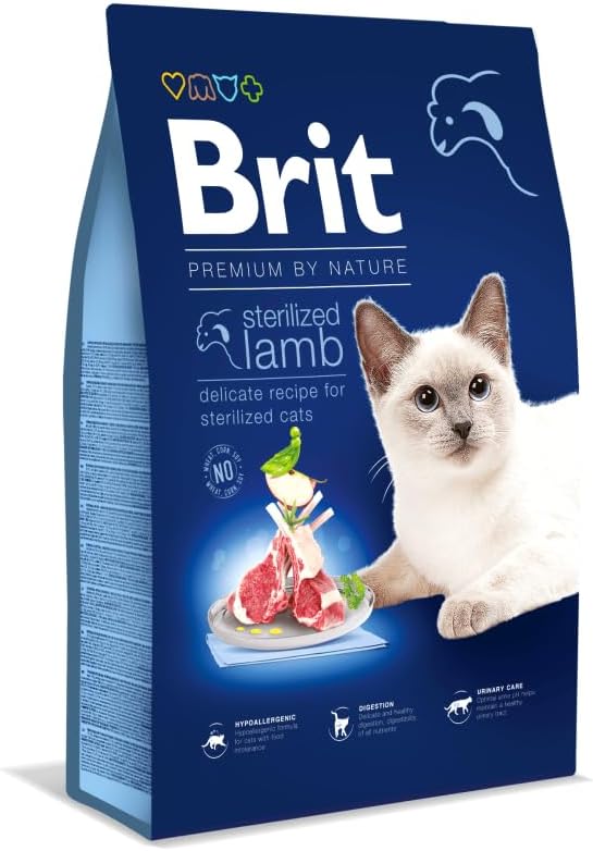 Brit Premium By Nature Dry Food with Lamb Meat for Sterilized Cats, 8 kg