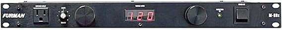 Furman M-8Dx Merit Series Power Conditioning, 15 Amp, 9 Outlets with Wall Wart Spacing, Pullout Lights, Digital Voltmeter