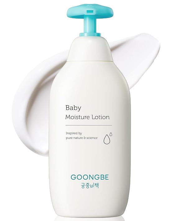 GOONGBE Moisture Lotion - Korean Baby Body Moisturizer - Hypoallergenic Moisturizing & Calming Daily Skincare for Dry Skin - Fast Absorbing, Naturally Derived Non-Greasy Lotion, 11.8 oz.