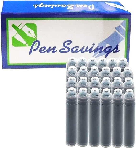Pen Savings Fountain Pen Ink Cartridges - Pack of 24, International Standard Size, Length 1.5 Inch, 2.6mm Bore, Disposable & Generic, Perfect for Calligraphy Writing (Irish Green)